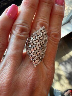 JTV Bella Luce 7.00ctw CZ Rhodium Over Sterling Silver Statement Ring Sz 7